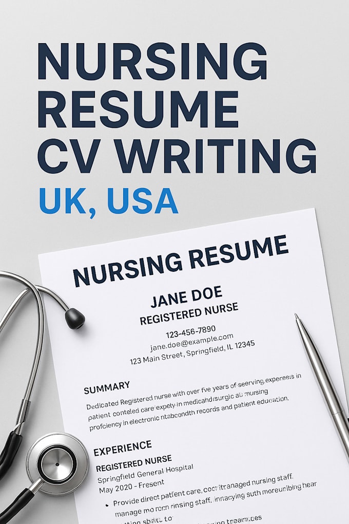 professionally do a nursing resume and CV writing UK,USA