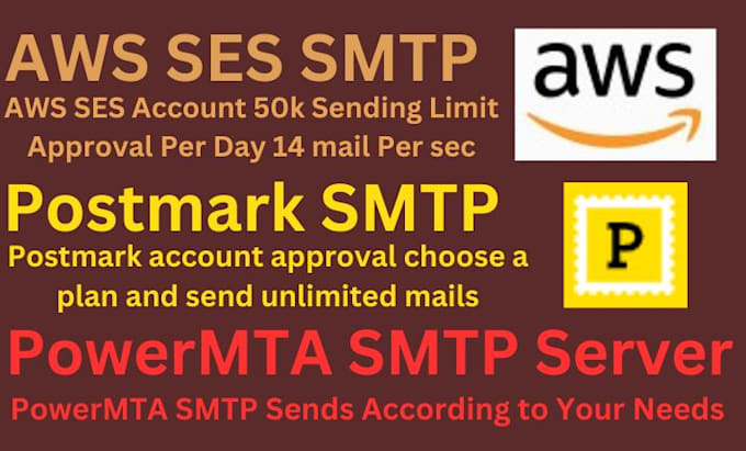 setup and provide SMTP providers like AWS ses, sendgrid, postmark, mailgun
