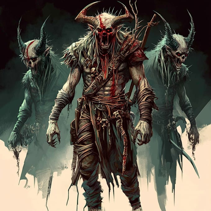 make fantasy horror character and monster art