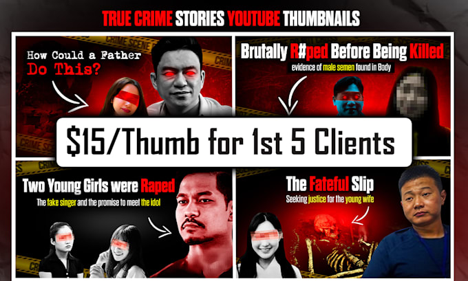 create killer true crime thumbnail for youtube