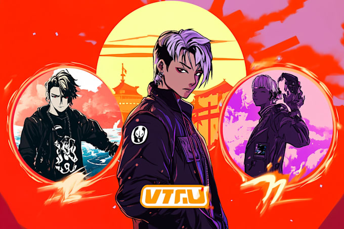 design custom anime logo vtuber for gaming and streamers