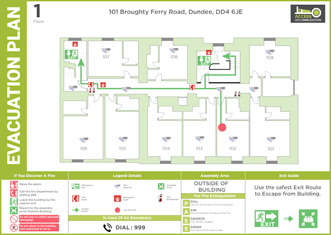 create fire emergengy evacuation plan,escape plan for you