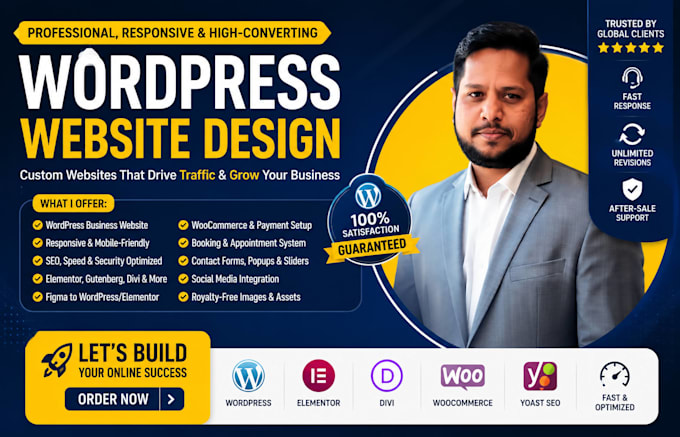 develop a wordpress website or landing page for business