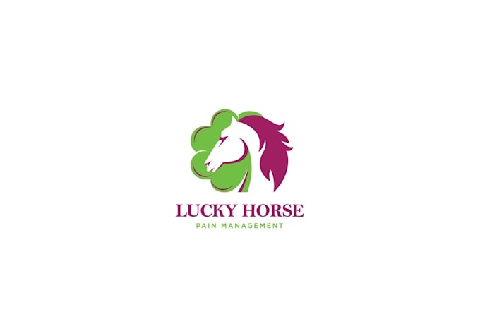 design horse head clover logo
