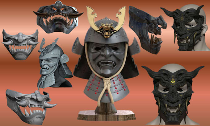 sculpt 3d mask 3d helmet halloween mask 3d cosplay 3d armor mask for 3d printing