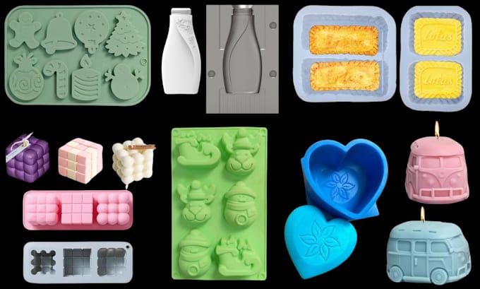 make custom 3d silicone mold design for resin soap candle casting injection mold