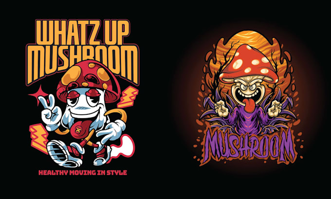 create mascot skull mushroom logo