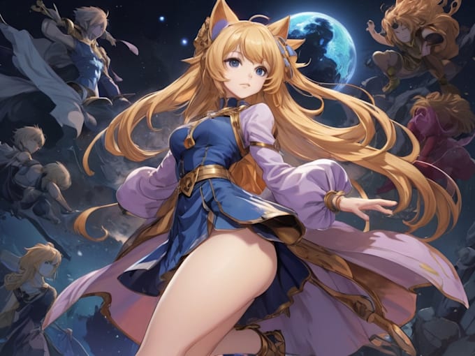 draw anime and game style characters art