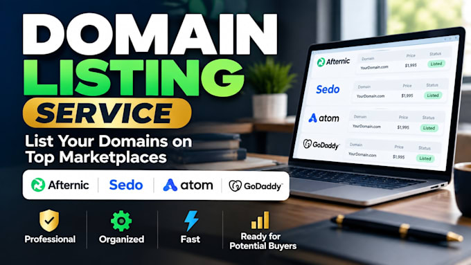 list your domain names on top domain marketplaces