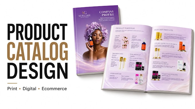 design a professional product catalog, lookbook, or ecommerce magazine