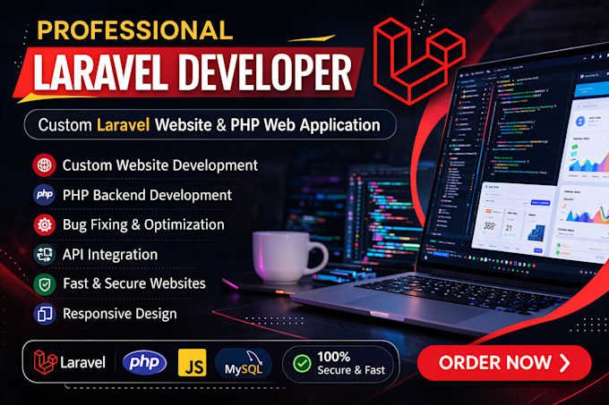 develop a custom laravel PHP web application with mysql and rest API