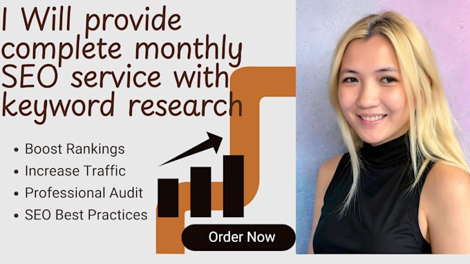 provide complete monthly SEO service with keyword research