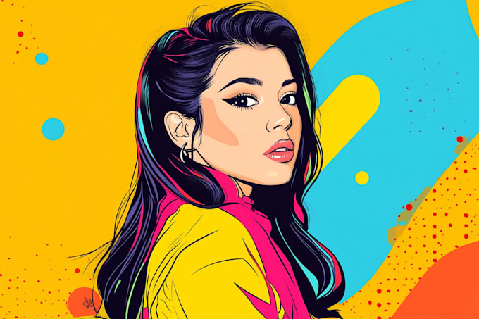 draw pop art portrait in roy lichtenstein style