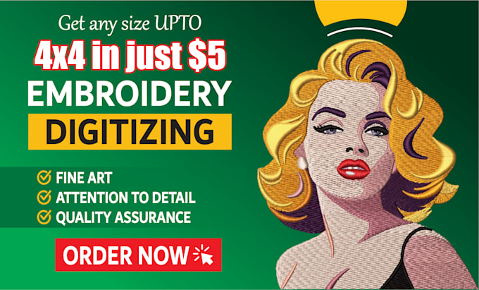 do any size upto 4x4 embroidery digitizing in dst,pes