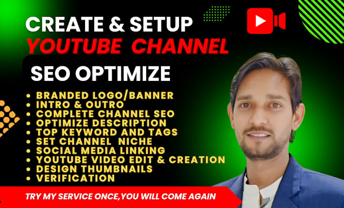 youtube channel creation, setup, SEO optimization
