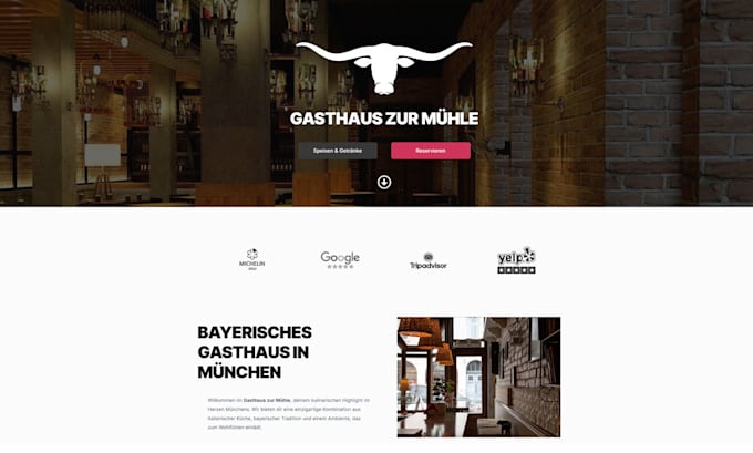 create your restaurant website homepage for your gastronomy