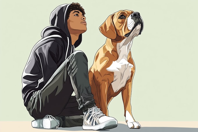 draw your pets into cartoon portrait