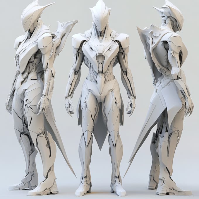 design 3d sci fi mech, robot and creature concept models