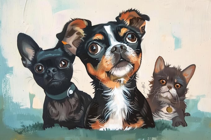 draw your pet portrait in scribble art
