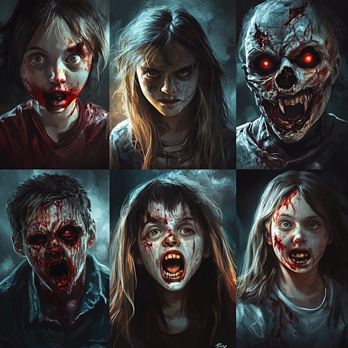 create scary character horror style perfect
