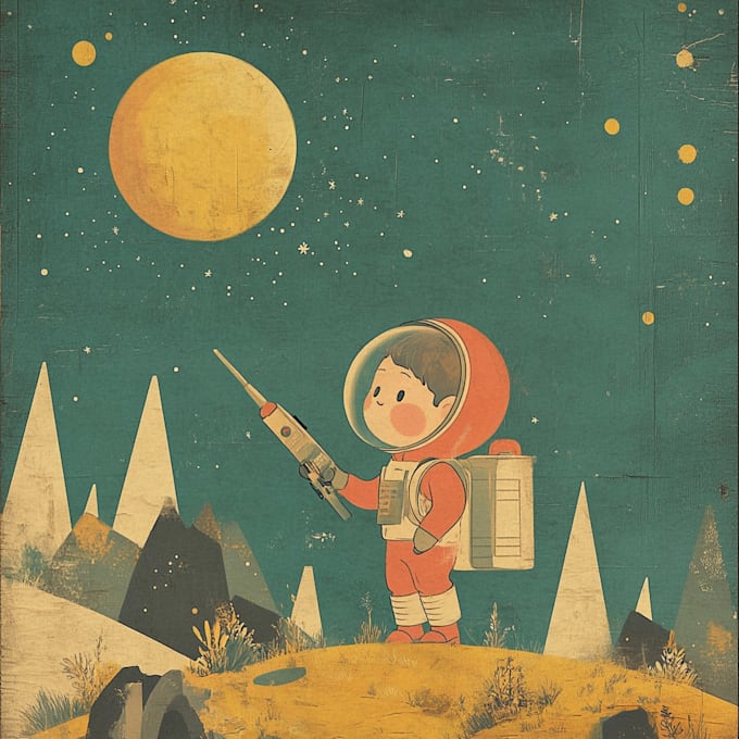 vintage illustration, poster design, cartoon character