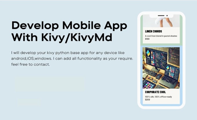 Create mobile and desktop app in python and kivy for you by Sanwal ...