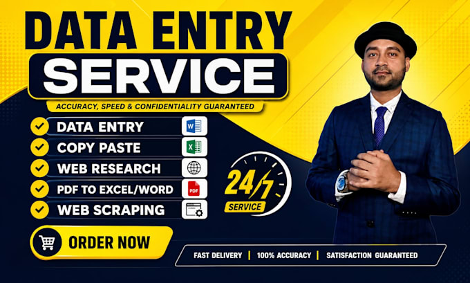 do data entry, web research, copy paste, pdf to excel work
