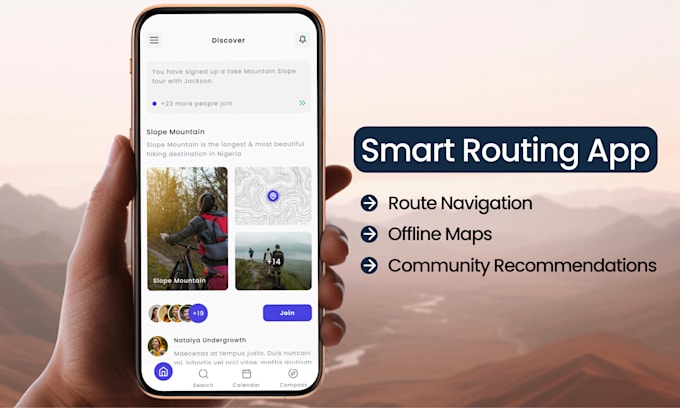 create a navigation app like komoot, alltrails, strava for hiking, cyclists