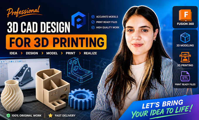 design costom 3d cad models for 3d printing