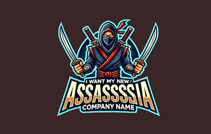design awesome ninja assassin mascot logo only 15 hours