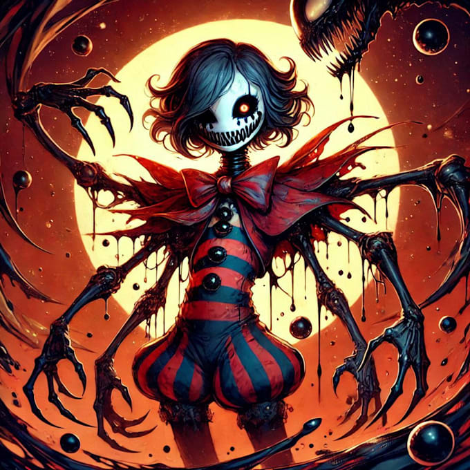 make fantasy horror villain character art