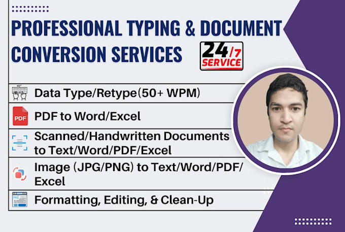 provide professional document conversion and data entry