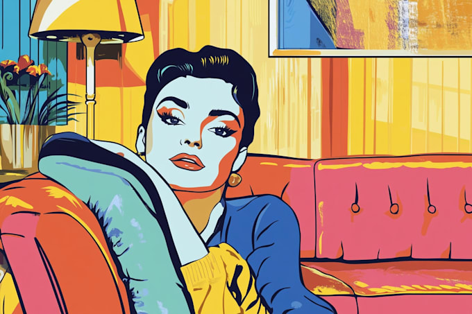 illustrate pop art or roy lichtenstein style
