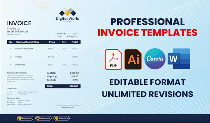 design custom receipt, bill and invoice within 5 hours