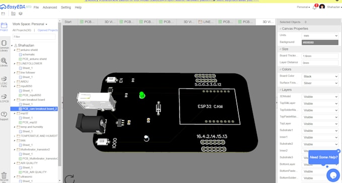 pcb design using easyeda
