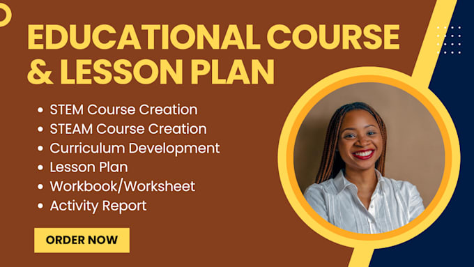 write stem course content, educational lesson plan, activity workbook