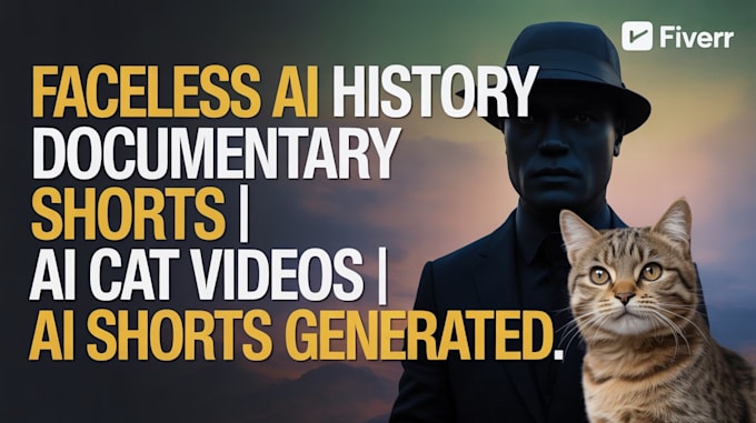create a professional ai cat video, ai video art, ai history for youtube