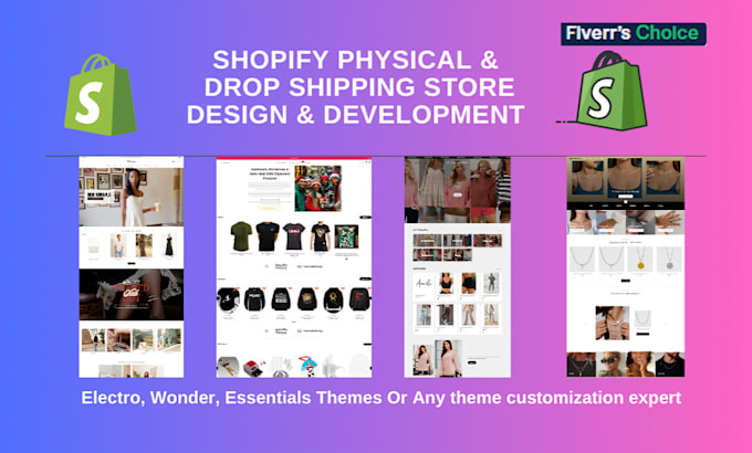 create shopify store, electro, wonder, essentials, sunshine, ocolus, leza themes