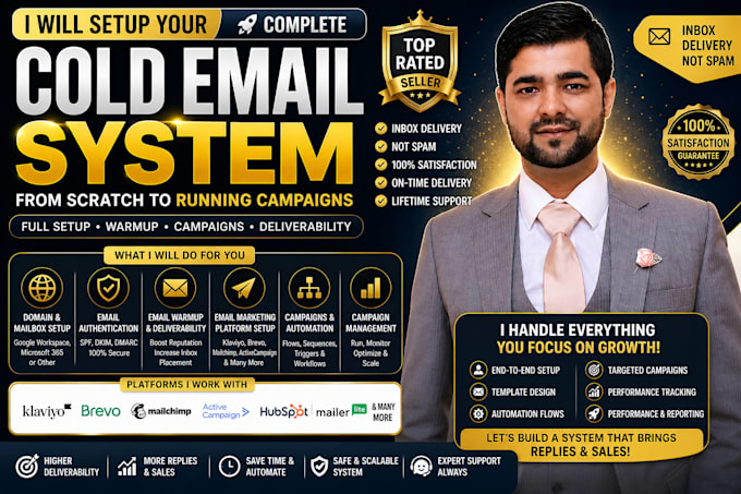 set up cold email system, domains, mailboxes, warmup and campaigns