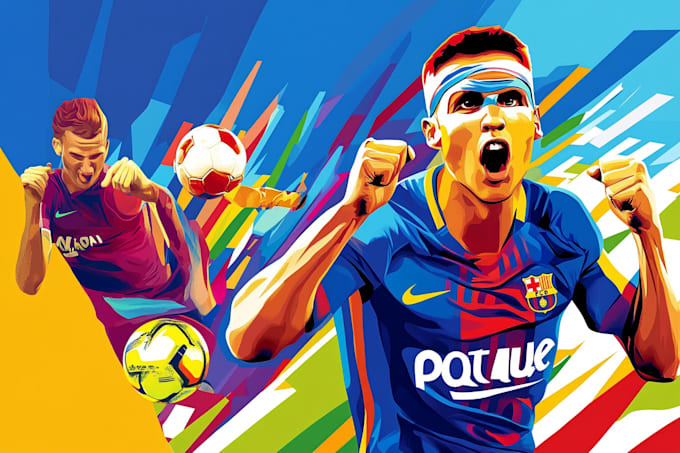 draw wpap pop art sport potrait