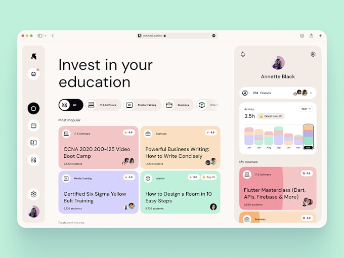 build e learning website, online course website, educational website