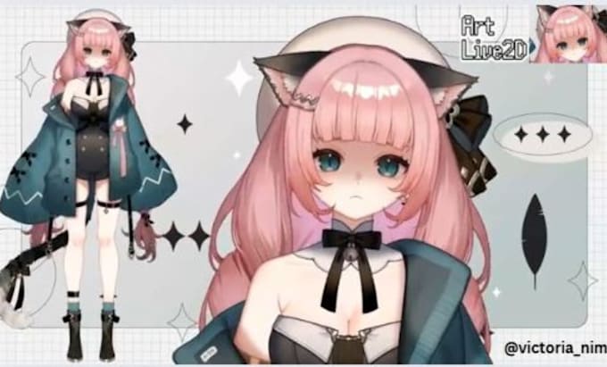 draw and rig 2d vtuber model live2d model character design anime 2d vtuber