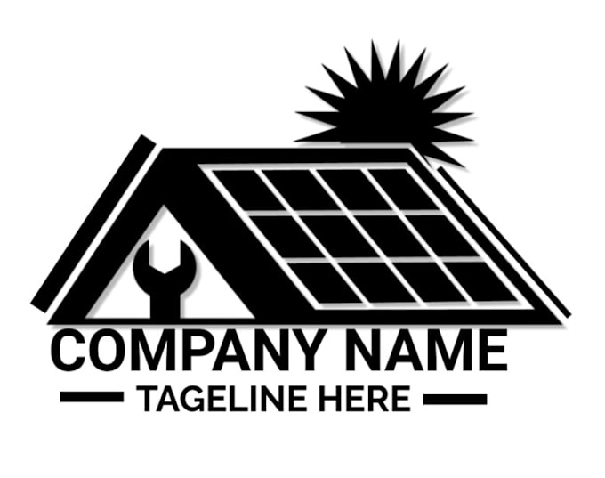 make solar panel energy and power logo design