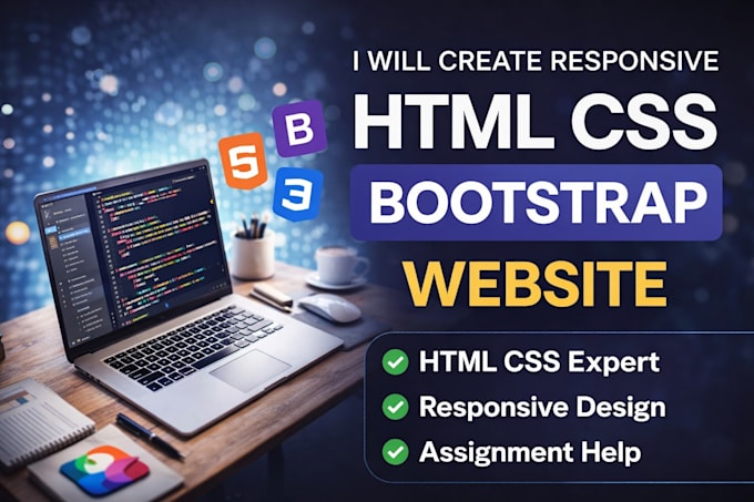 html CSS bootstrap assignment by hand coding
