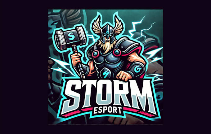 make creative storm esports mascot logo for your business
