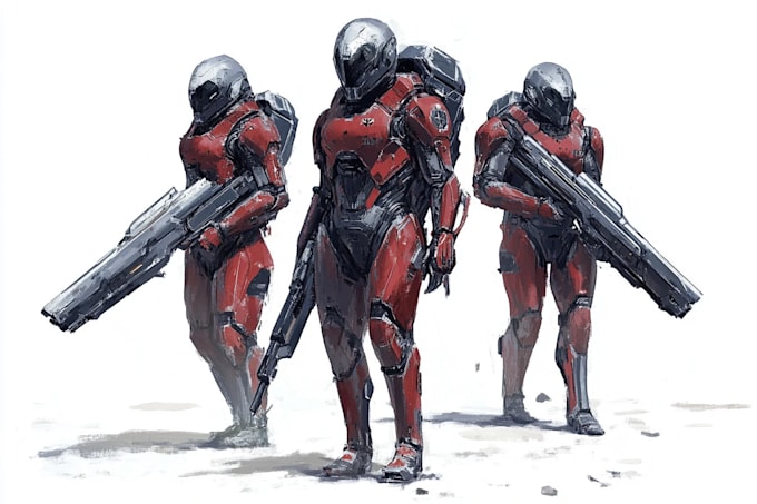 draw a sci fi character illustration or sci fi character