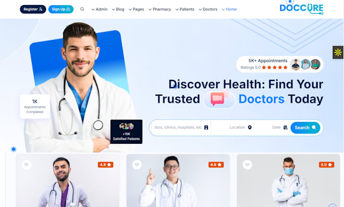 design clinic website medical website hospital website healthcare website