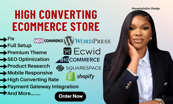 setup ecommerce store, dropshipping store bigcommerce store, ecwid store