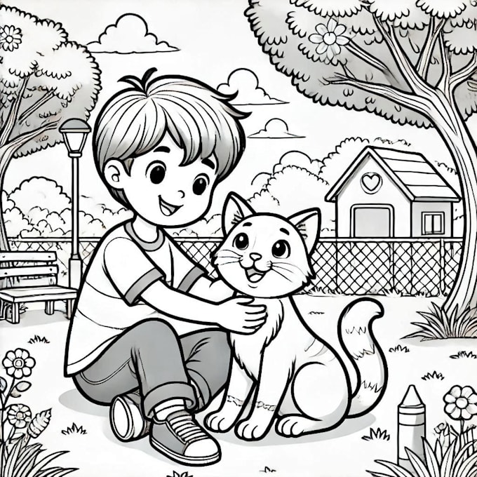 draw children coloring book pages and covers