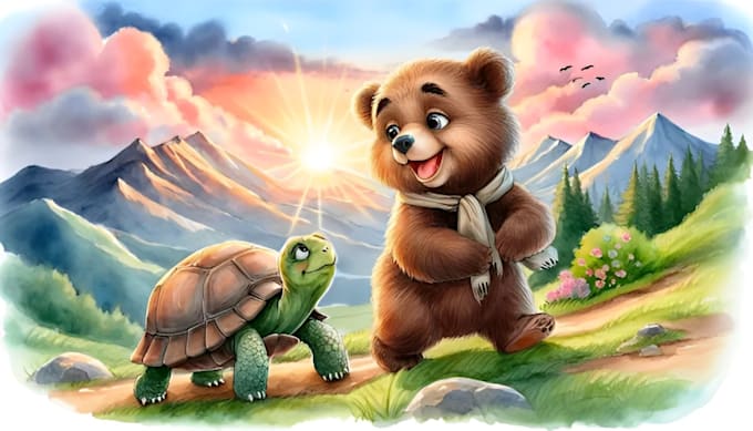 draw unique children story book watercolor illustration